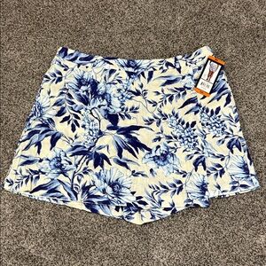 Ellen Tracy Linen Floral Skort XXL